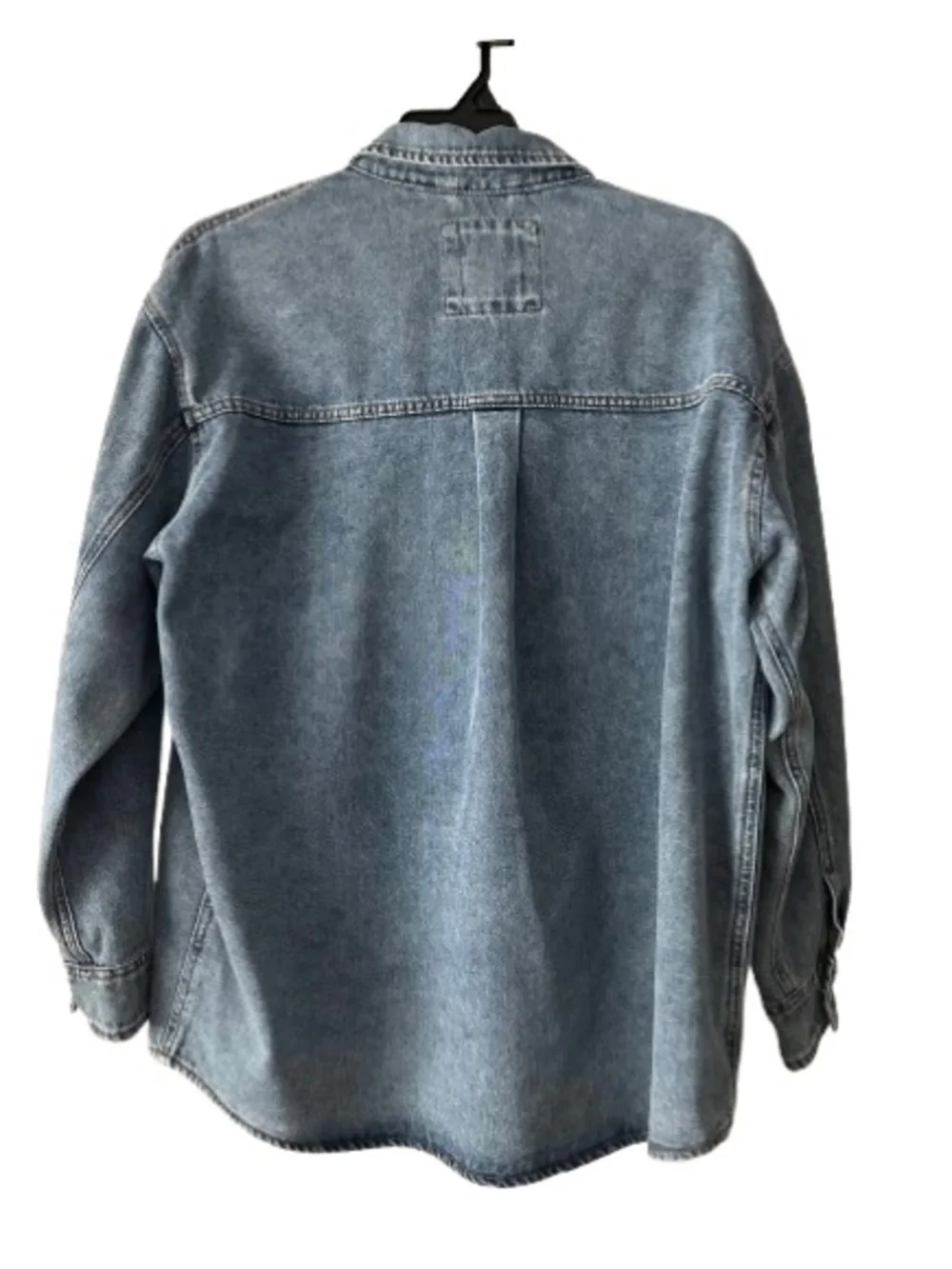 Stoosh Vintage Demin Man's L Blue Light Wash Denim Button Down Shirt Jacket Top - Picture 3 of 16